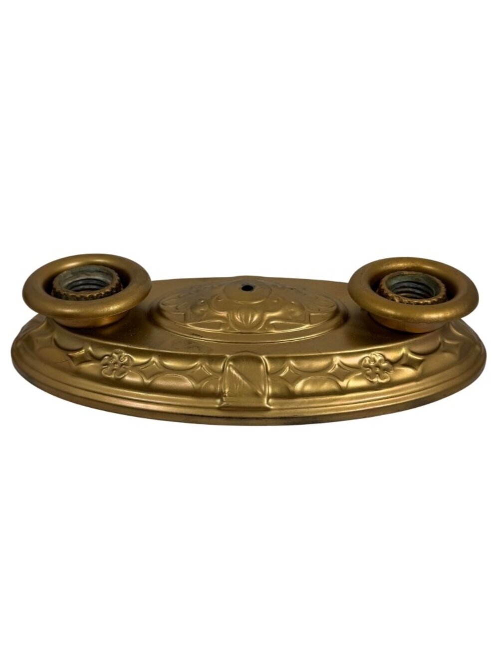 VTG Underwriters Lab Ornate Ceiling Light Fixture Base Double Socket Flush Mount